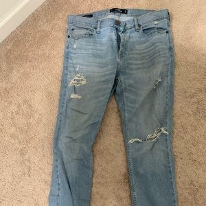 Hollister skinny light wash ripped jeans 34x34